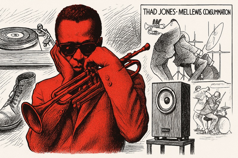 Pointillist illustration of boots on grass